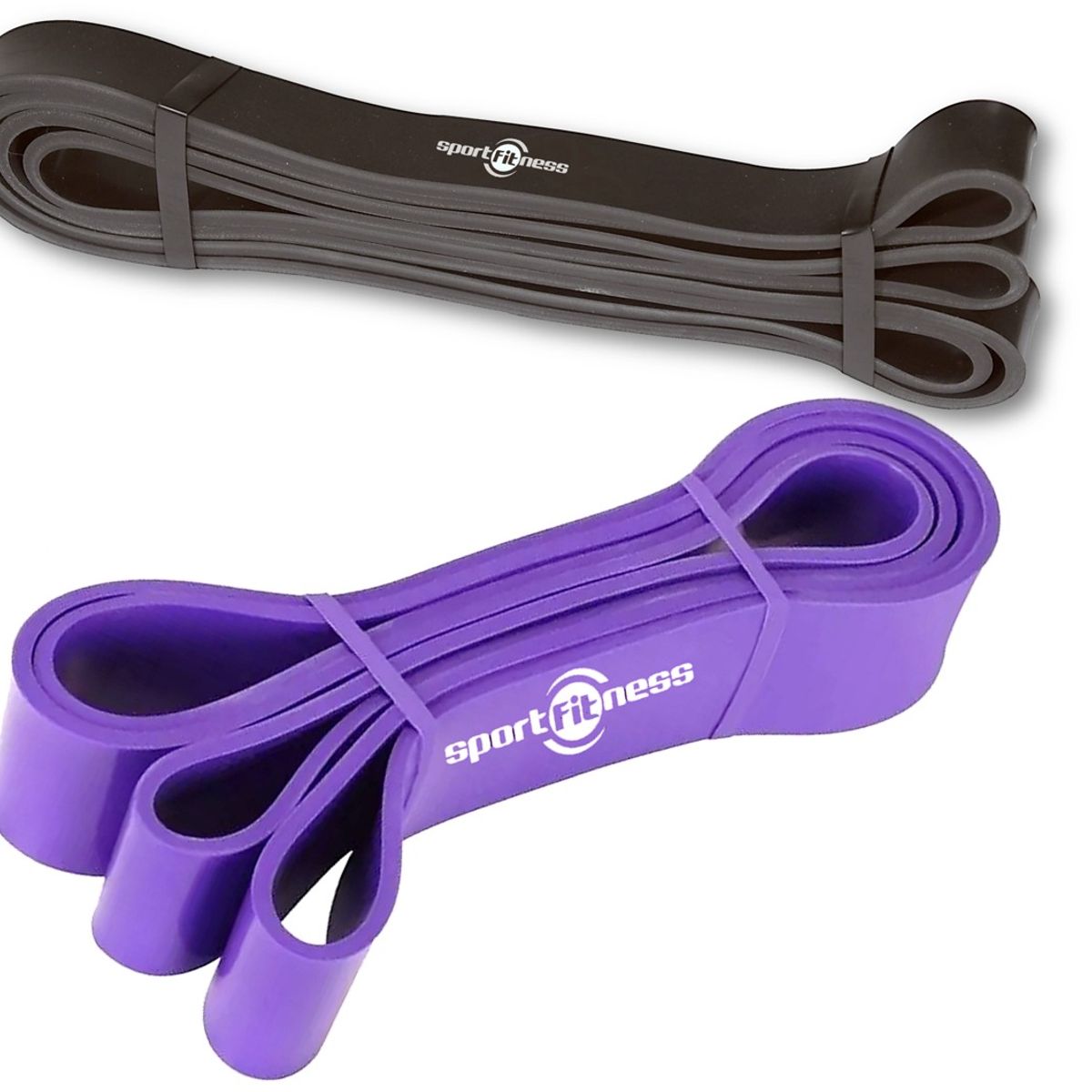 SPORT FITNESS - Banda Poder Elástica Sport Fitness Kit Negro Morada Gym