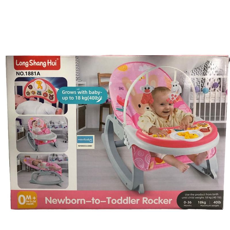 MAXIBABY - Silla Mecedora Vibradora Crececonmigo Musical Doble Bandeja