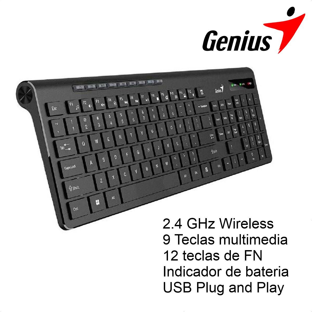 GENIUS - Teclado Inalámbrico Genius Slimstar 7230 Elegante Multimedia