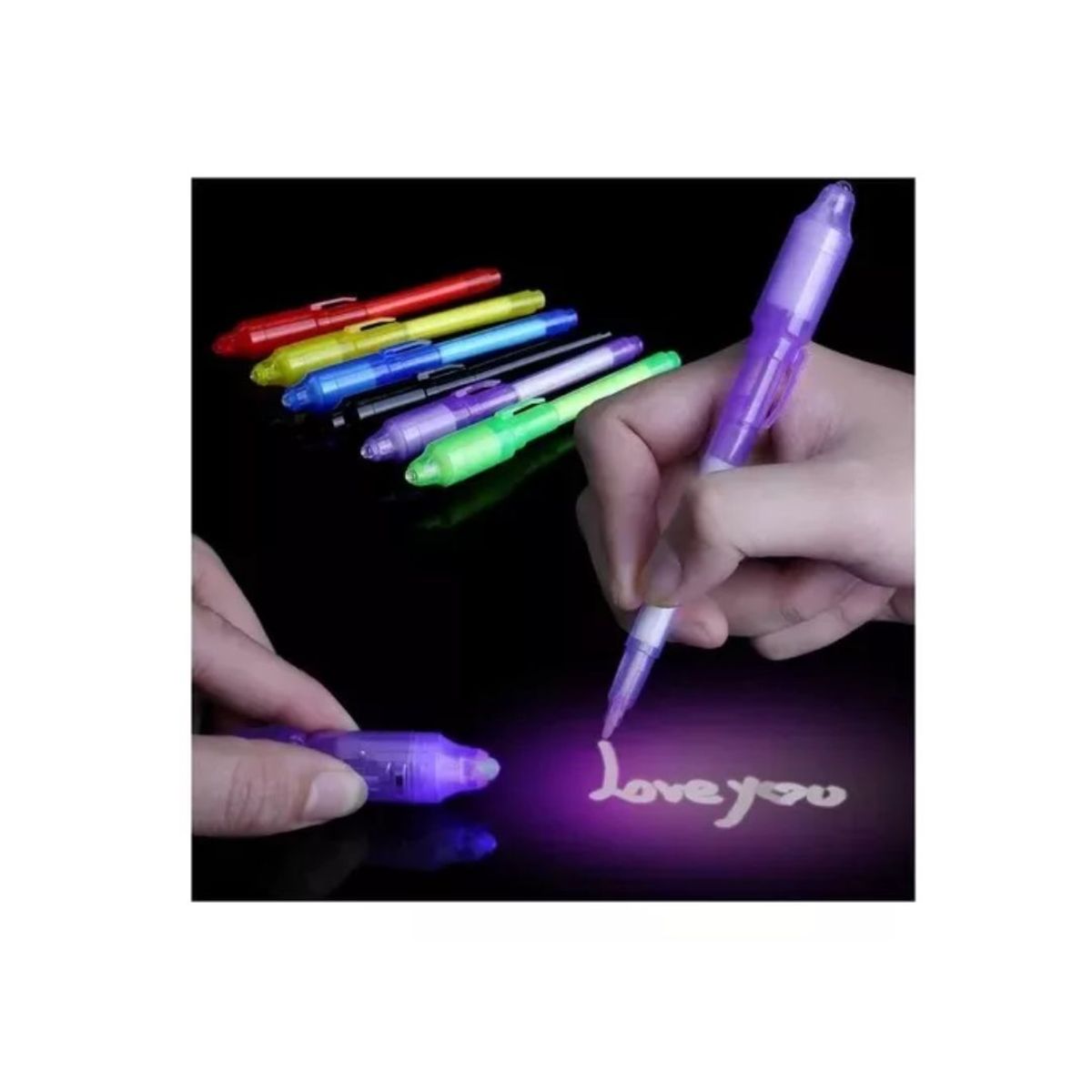 AFM - Set X3 Lapiceros Mágicos Con Tinta Invisible Y Luz Led Uv