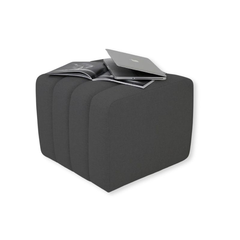 BANZAY - Puff Auxiliar Boston 55x55 - Gris Oscuro