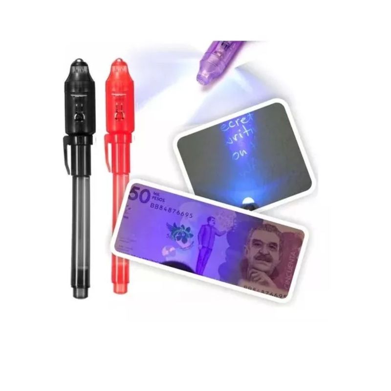AFM - Set X3 Lapiceros Mágicos Con Tinta Invisible Y Luz Led Uv