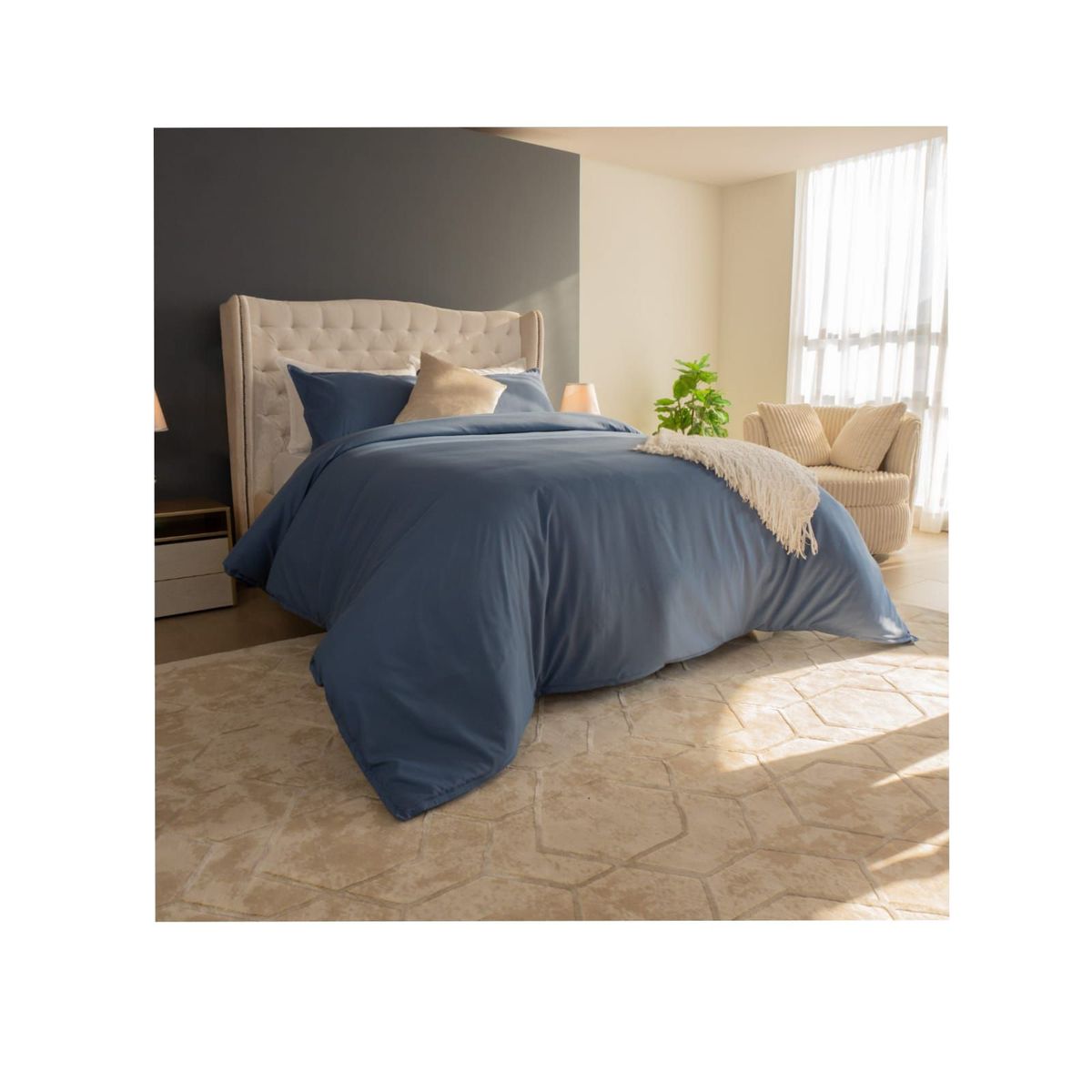 AMARE HOME - Duvet cover Cobalto Doble- Colección Pastello Color Azul