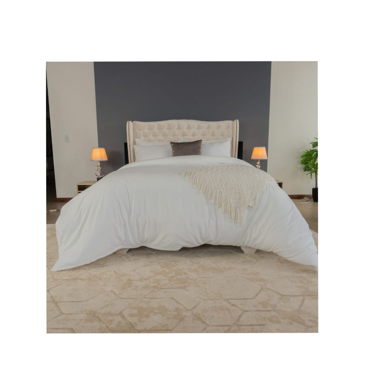 AMARE HOME - Duvet cover para cama Queen Coco - Pastello Color Blanco