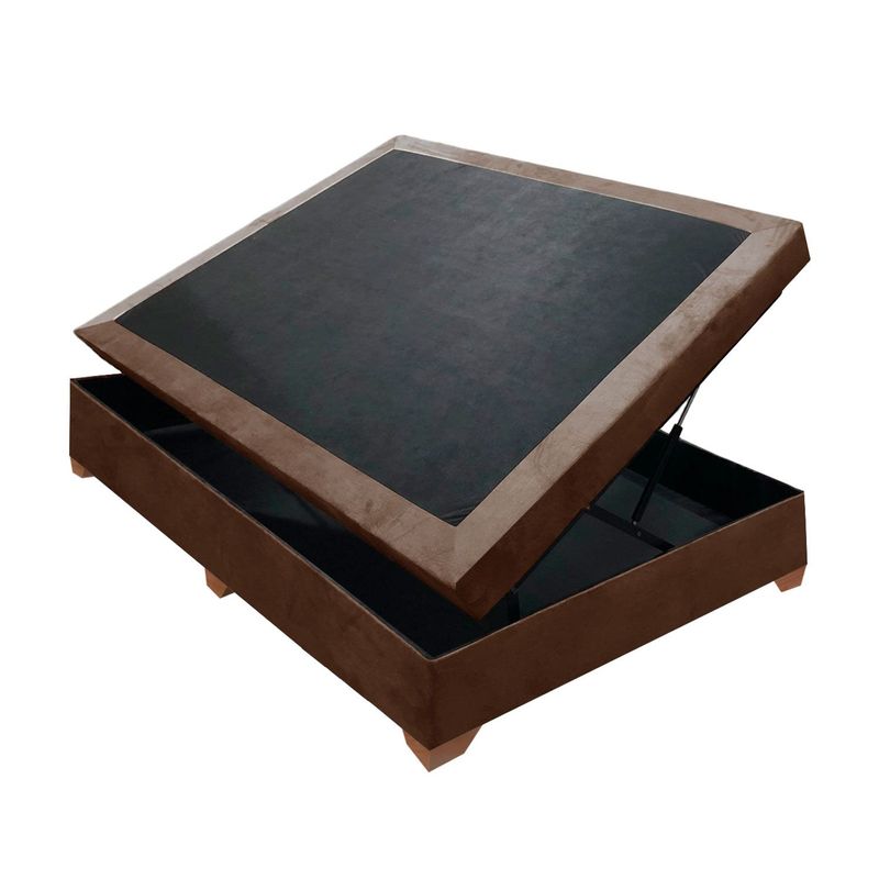 MAGIC CLASS - BASE CAMA BAÚL HIDRÁULICA 120X190 ECOCUERO CAFÉ