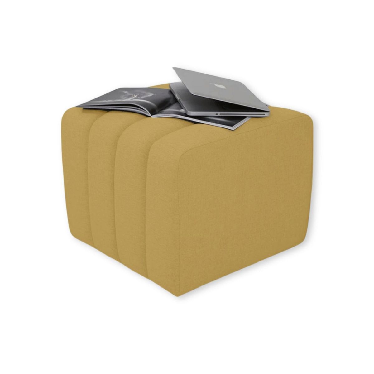 BANZAY - Puff Auxiliar Boston 55x55 - Mostaza