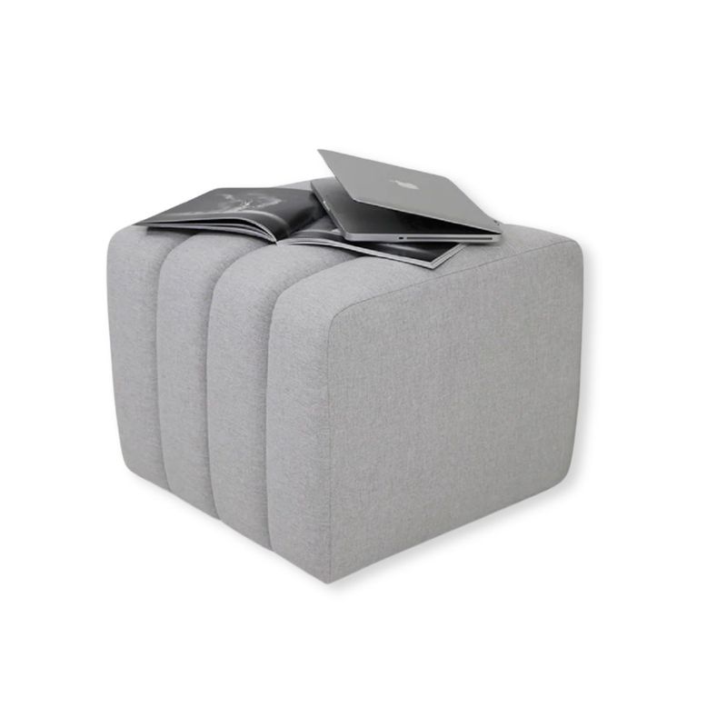 BANZAY - Puff Auxiliar Boston 55x55 - Gris Plata