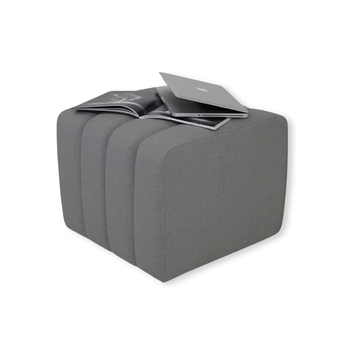 BANZAY - Puff Auxiliar Boston 55x55 - Gris Medio