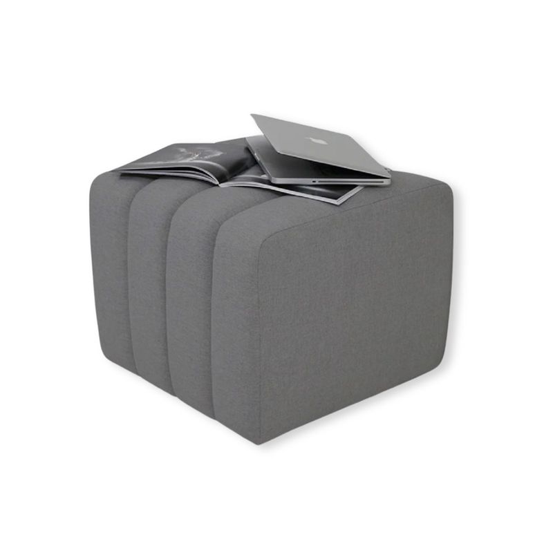 BANZAY - Puff Auxiliar Boston 55x55 - Gris Medio
