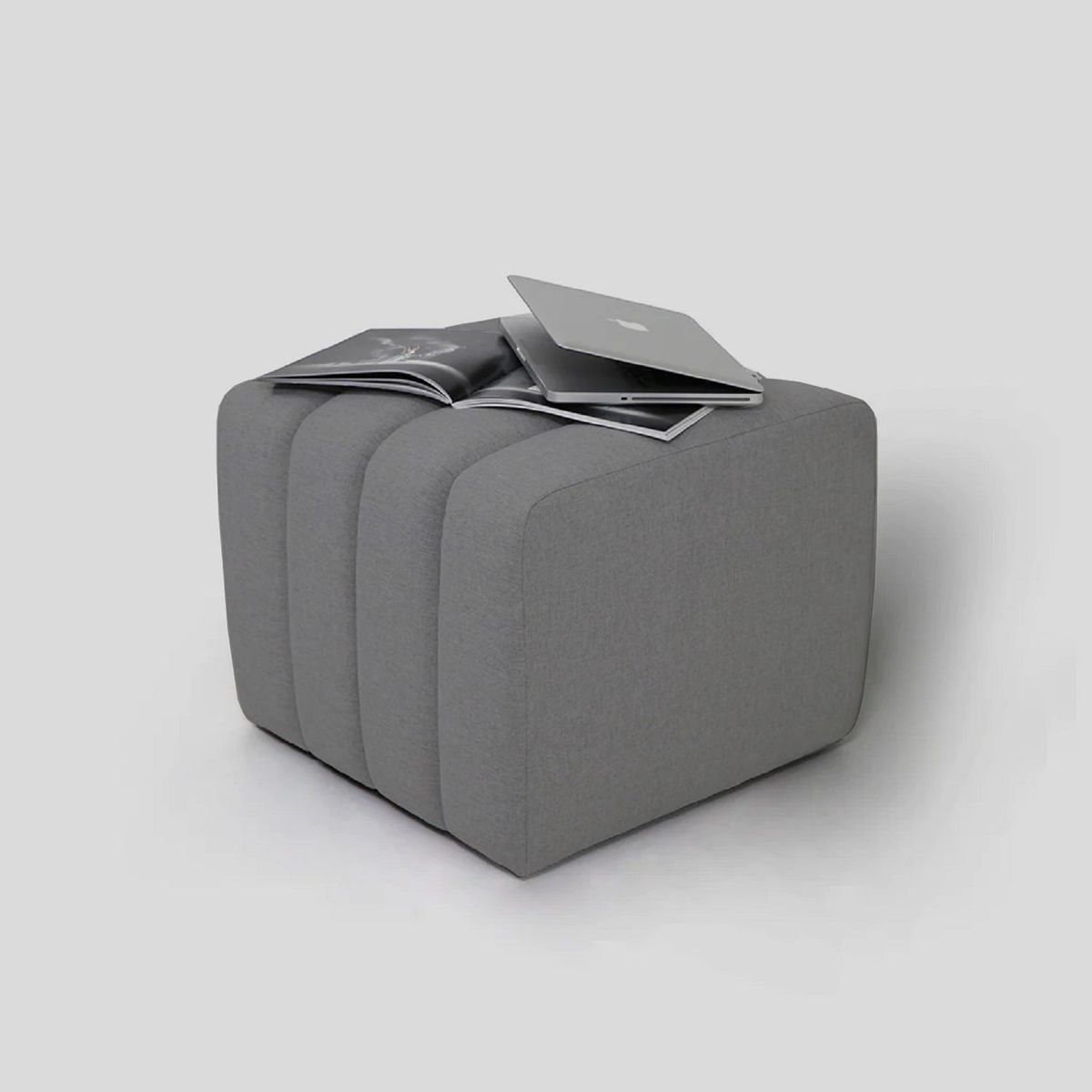 BANZAY - Puff Auxiliar Boston 55x55 - Gris Medio