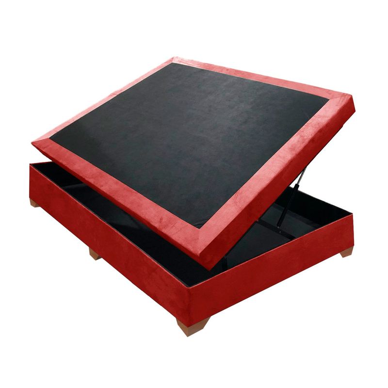MAGIC CLASS - BASE CAMA BAÚL HIDRÁULICA 100X190 ECOCUERO ROJO