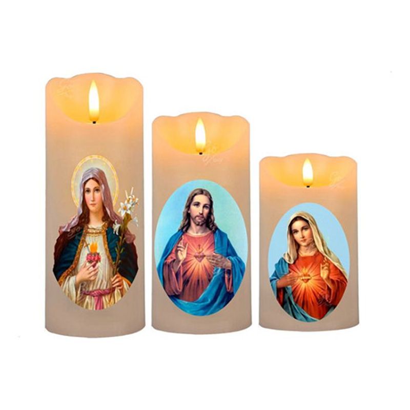 GENERICO - Velas Luz Led Religiosas Y Decorativas Hogar x3und Tamaños Diferentes