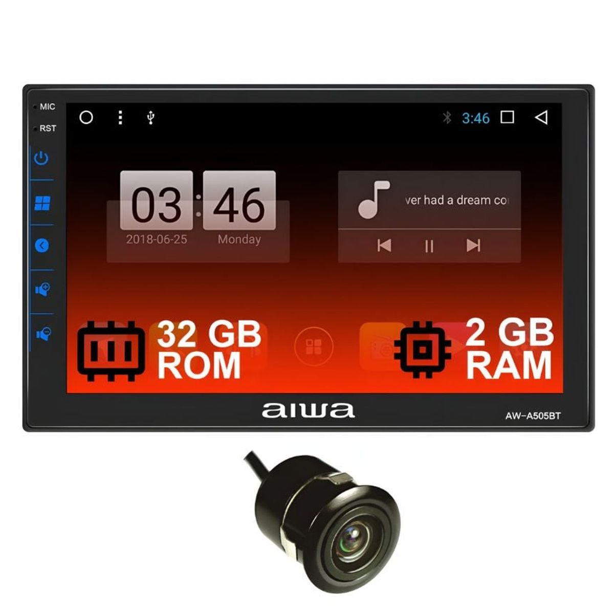 AIWA - Radio Carro Android WiFi GPS Bluetooth Pantalla 7 HD Aiwa AW-A505BT