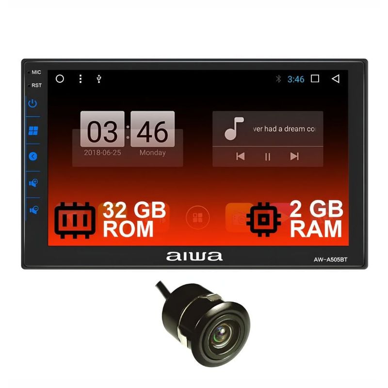 AIWA - Radio Carro Android WiFi GPS Bluetooth Pantalla 7 HD Aiwa AW-A505BT