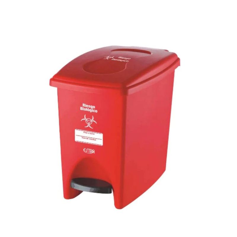 ESTRA - Caneca Pedal Estra 10 Litros Rojo Marcada