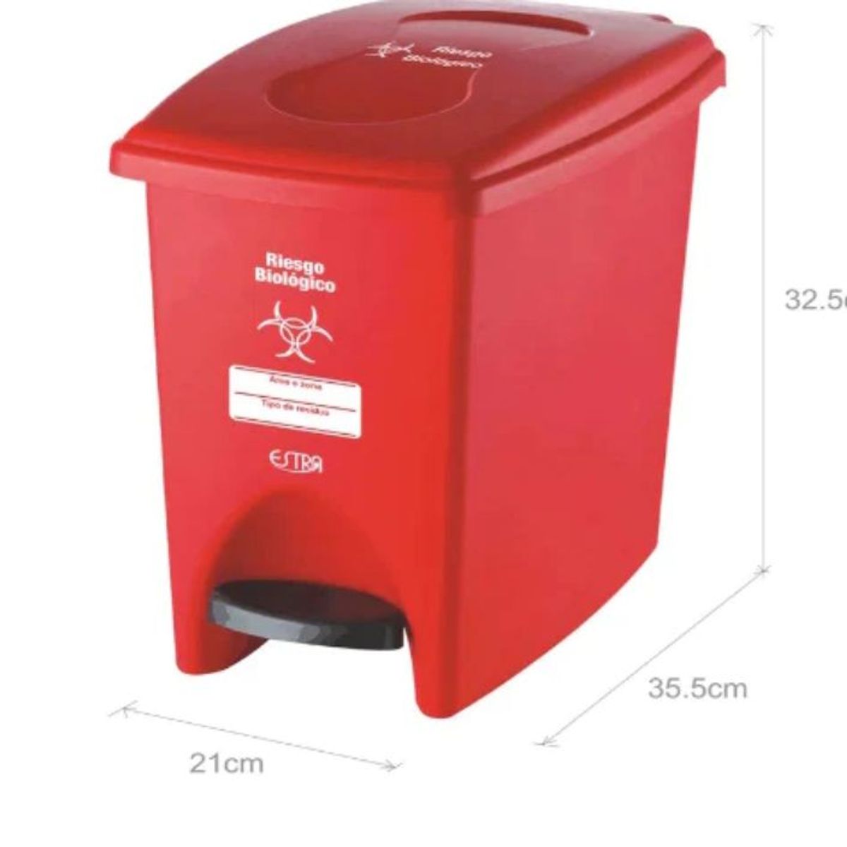ESTRA - Caneca Pedal Estra 10 Litros Rojo Marcada