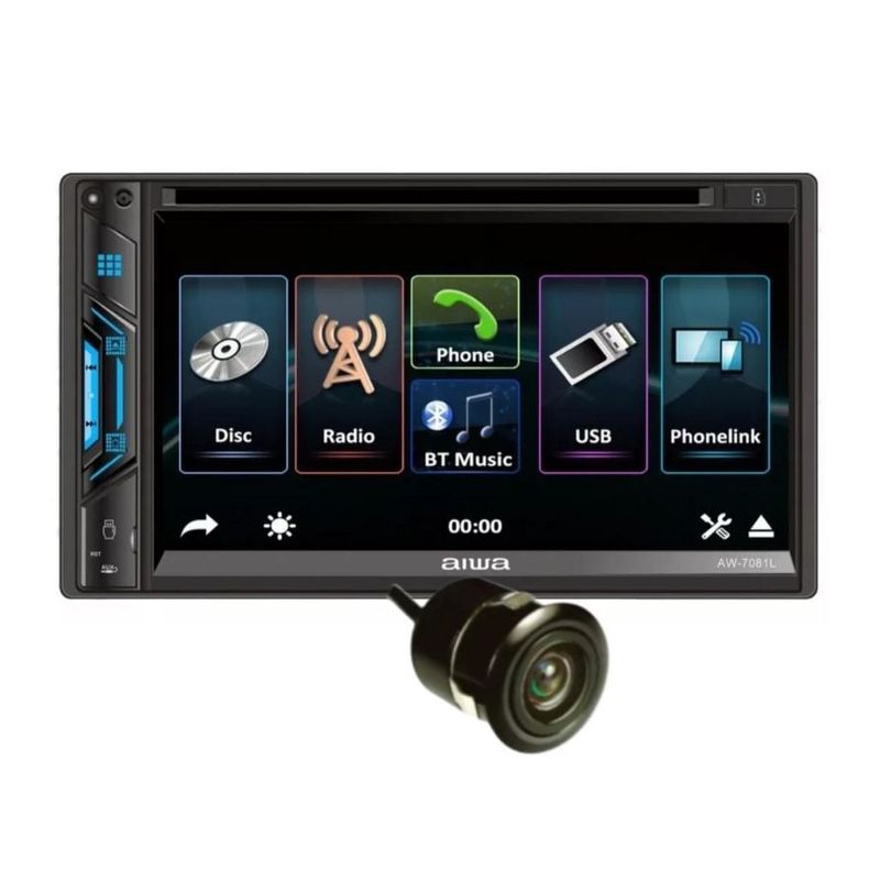 AIWA - Radio Carro DVD Carplay Android Auto Pantalla Bluetooth Aiwa AW-7081L