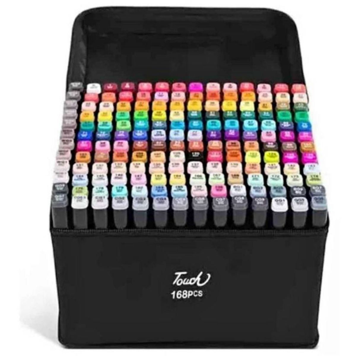 GENERICO - Kit De Plumones 168 Marcadores Doble Punta Con Estuche
