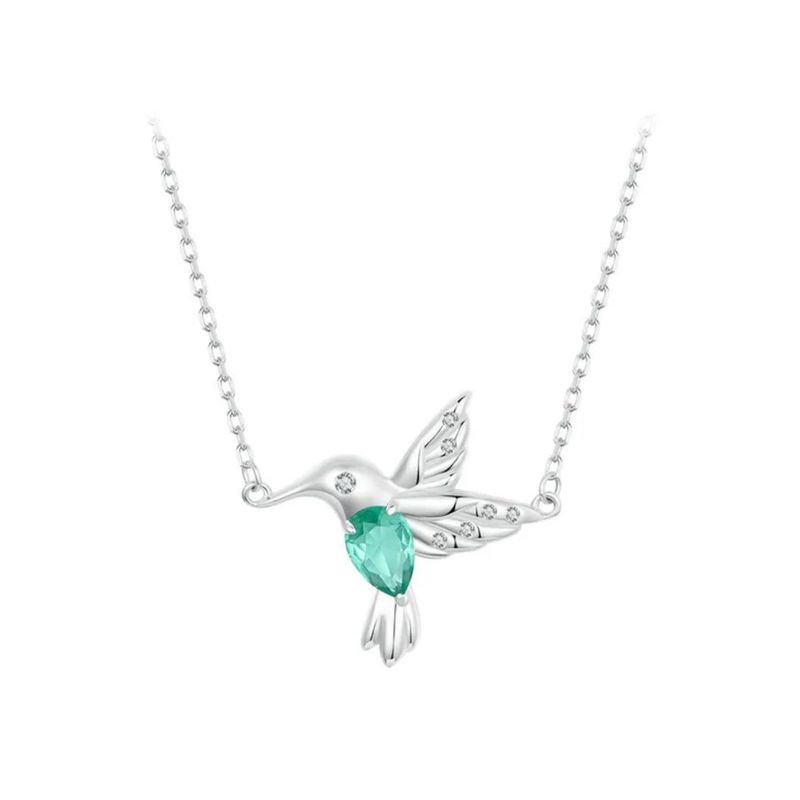 ALHAJAS - Collar Cadena Para Mujer Dije Pájaro Colibrí Fabricado En Plata 925