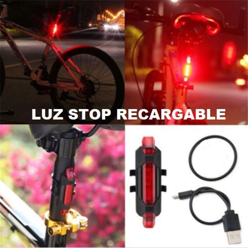 GENERICO - luz stop recargable para bicicleta