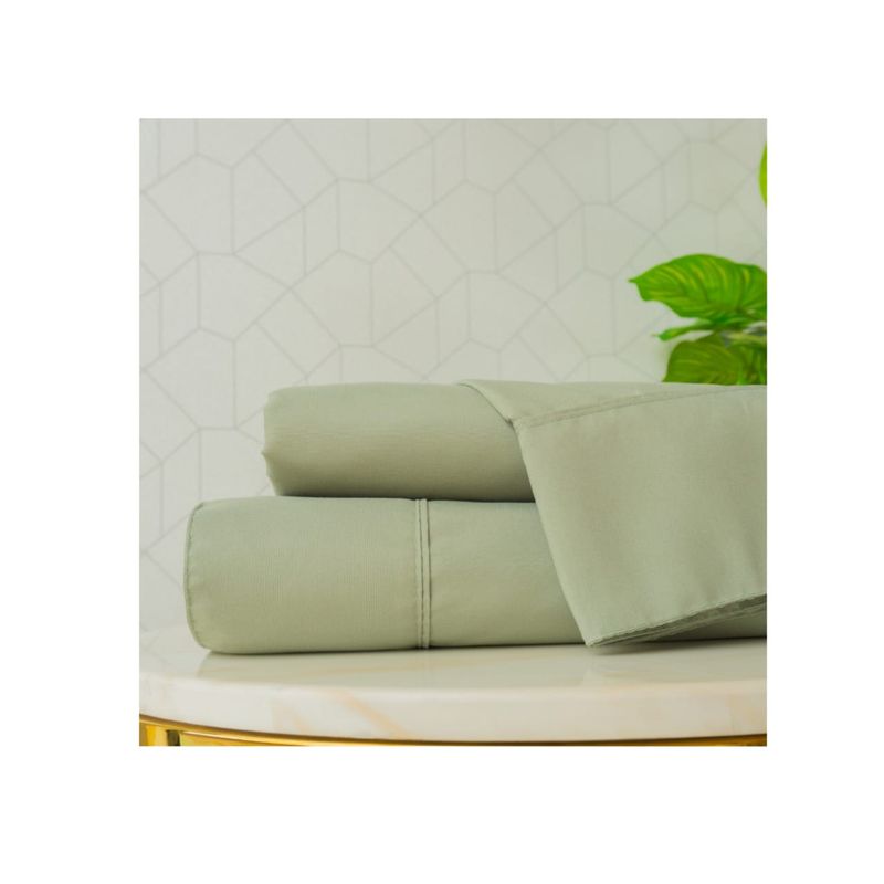 AMARE HOME - Juego de Sábanas Verde Salvia Doble Fuelle 40 - Pastello