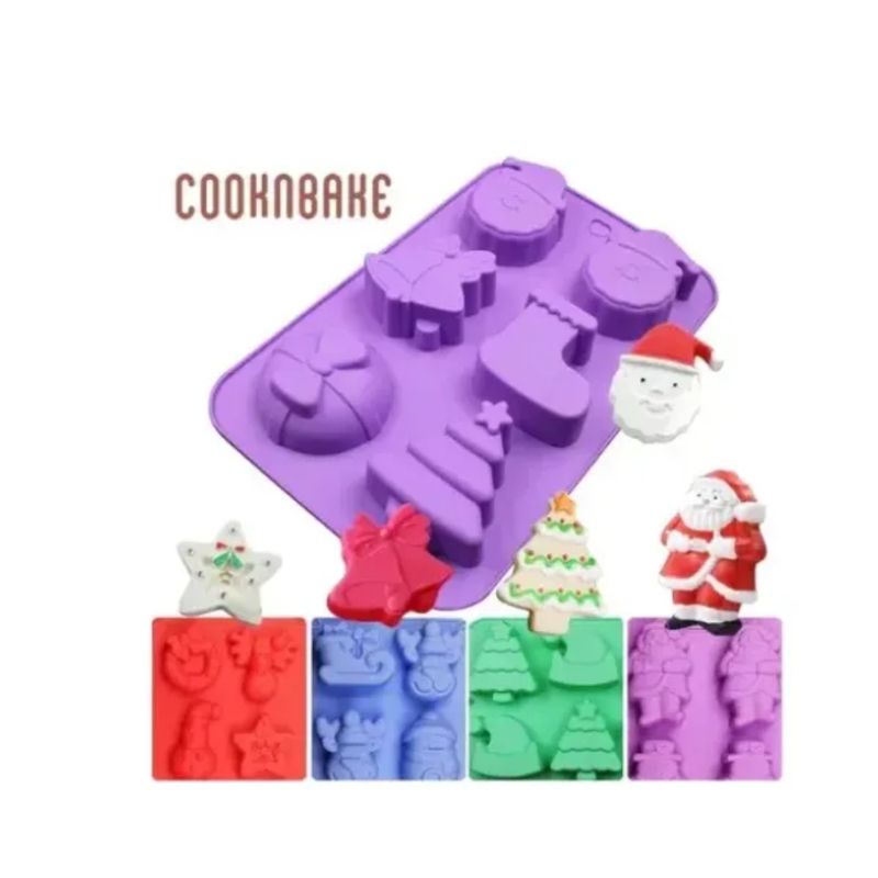 2 Moldes De Silicona Navideños - Para Chocolate, Caramelos Y Gelatinas, Con Patrones Festivos