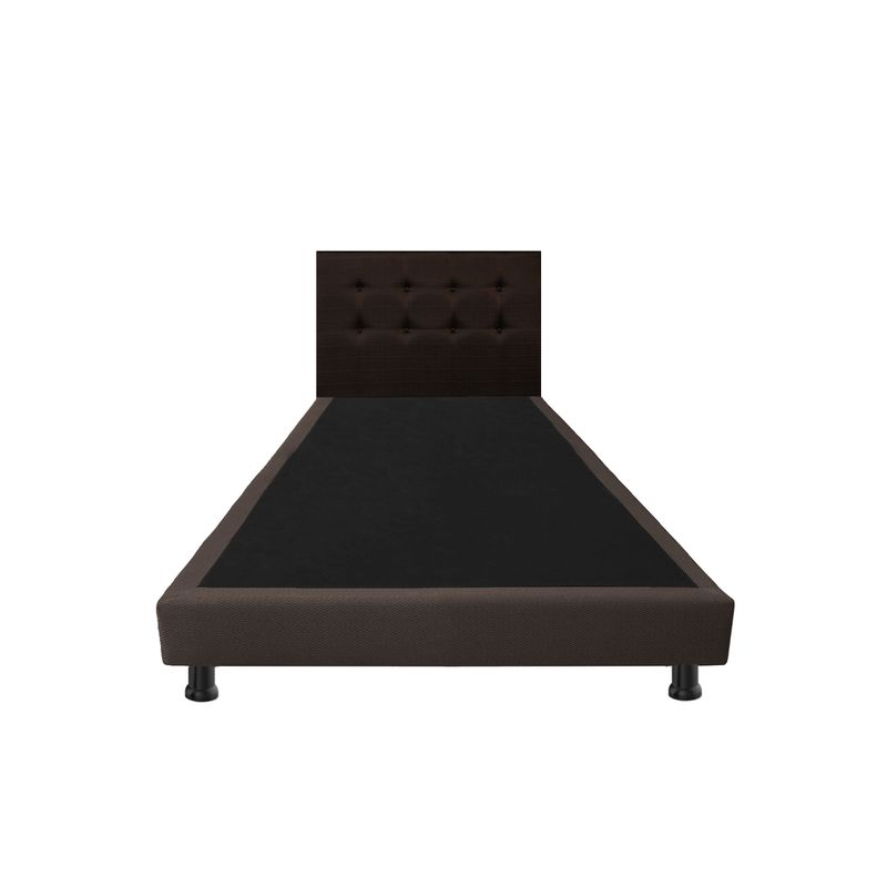 DORMILANDIA - Combo Cabecero y Base Cama Entera Café Sencillo 100x190 Dormilandia