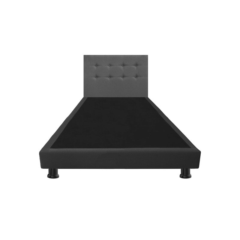 DORMILANDIA - Combo Cabecero y Base Cama Entera Gris Sencillo 100x190 Dormilandia