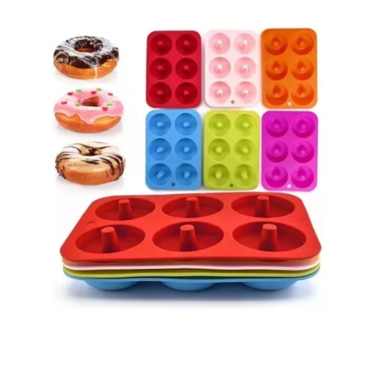 AFM - Molde Silicona Para Donut Donas Antiadherente Horno X 6