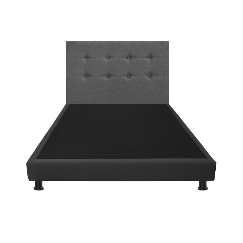 DORMILANDIA - Combo Cabecero y Base Cama Entera Gris Doble 140x190 Dormilandia