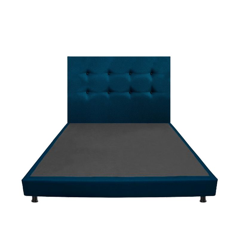 DORMILANDIA - Combo Cabecero y Base Cama Entera Azul Doble 140x190 Dormilandia
