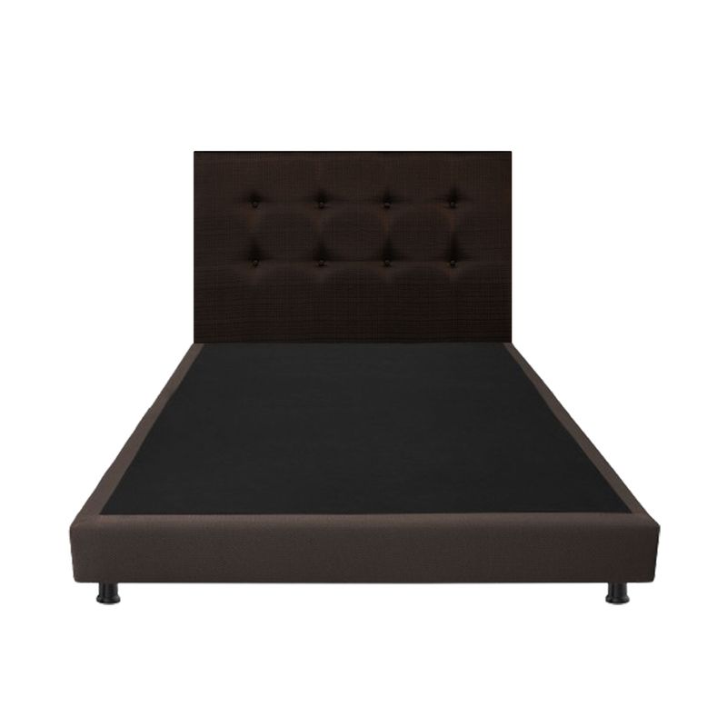 DORMILANDIA - Combo Cabecero y Base Cama Entera Café Doble 140x190 Dormilandia
