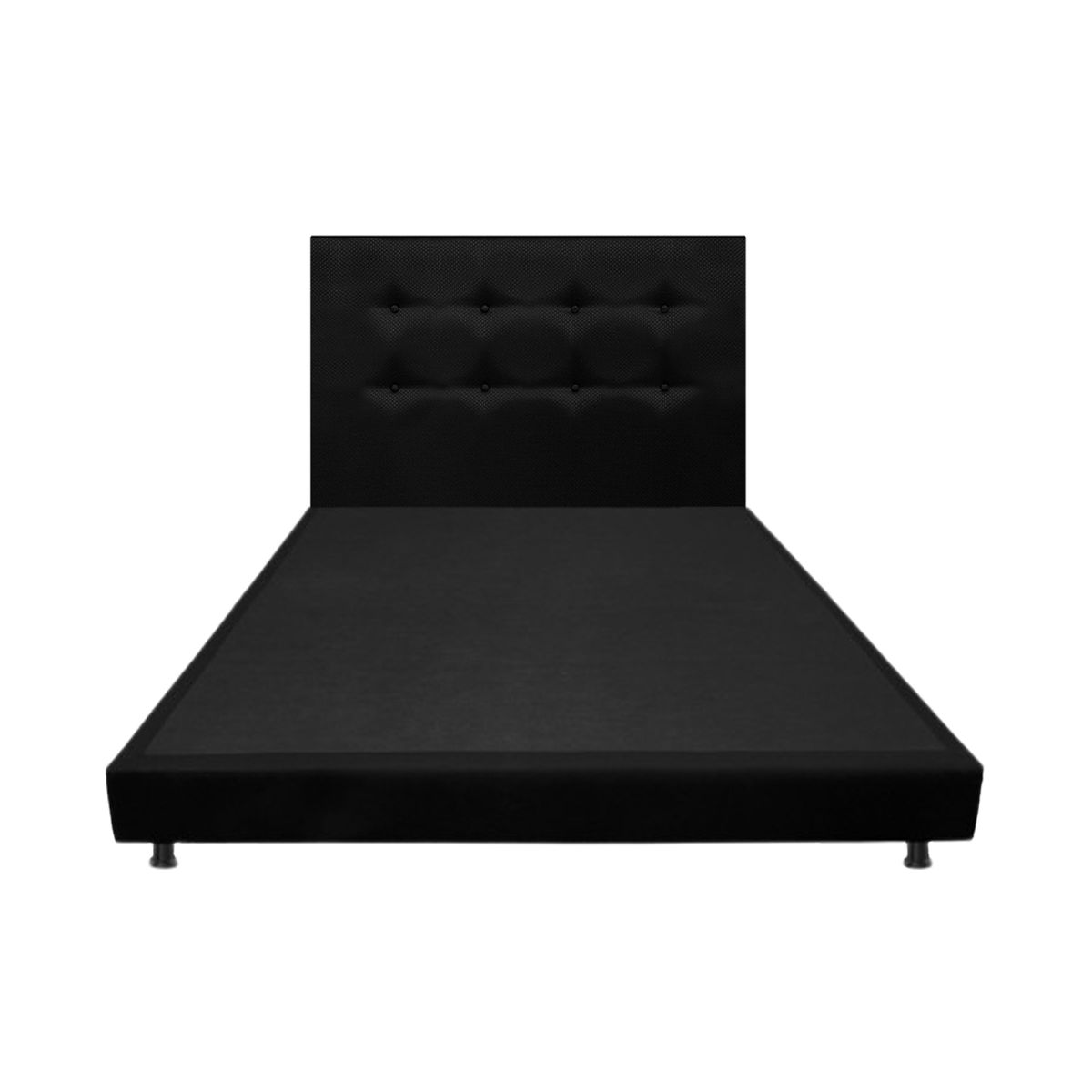 DORMILANDIA - Combo Cabecero y Base Cama Entera Negra Doble 140x190 Dormilandia