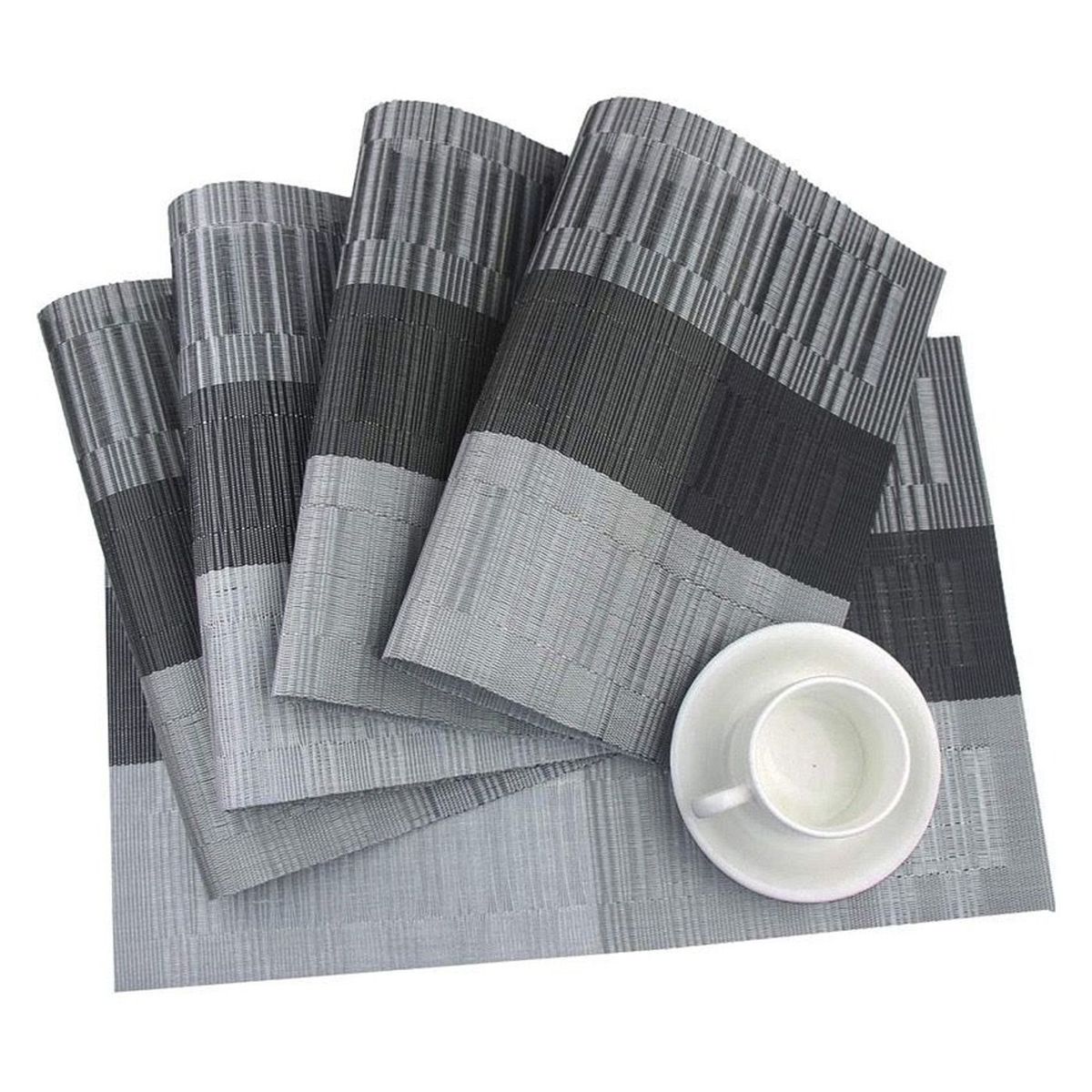 MULTIPLACE COLOMBIA - Individuales para comedor Gris - importados alta calidad 4 puestos-