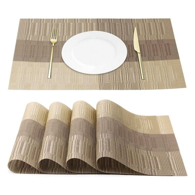 MULTIPLACE COLOMBIA - Individuales para comedor Beige finos importados alta calidad 4 ptos
