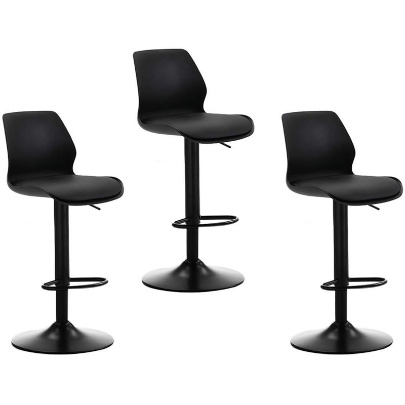 MOBLIHOUSE - Set X3 Silla Bar Con Altura Ajustable Y Rotación Diseño Ergonómico