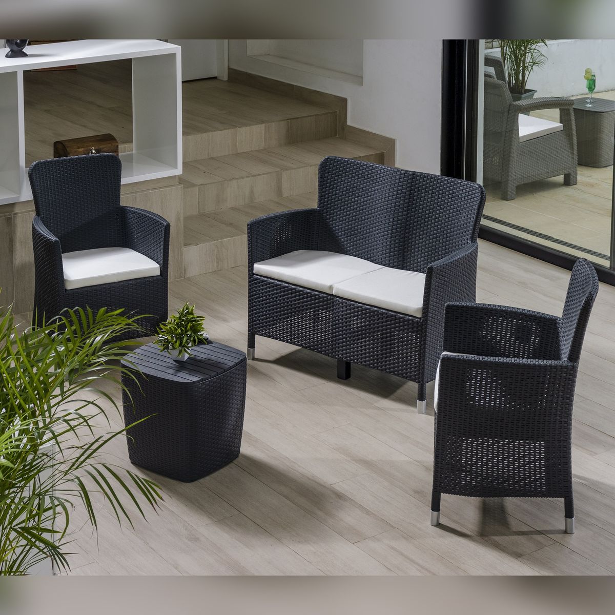 PLASTICOS MQ - Juego De Sala Interior y Exterior Comfort Capri Marca Mq