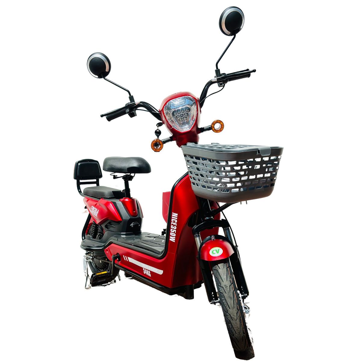 GENERICO - Bicicleta eléctrica Nice 350W Circula Verde Roja batería Plomo 2024 Obsequios*