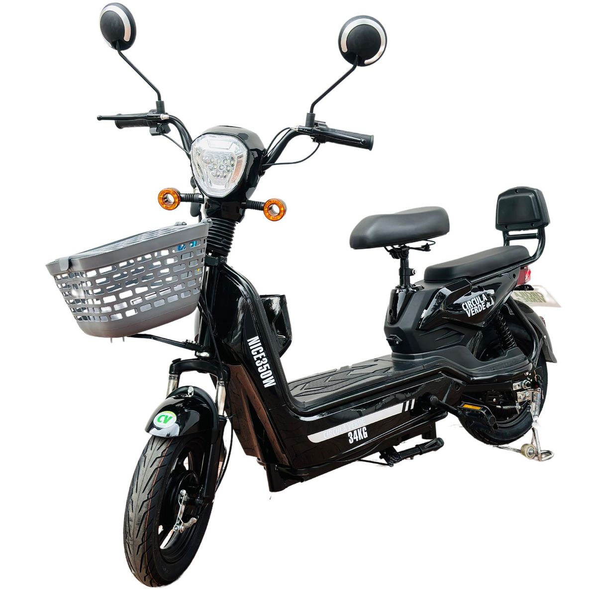 GENERICO - Bicicleta eléctrica Nice 350W Circula Verde Negra batería Plomo 2024 Obsequios*