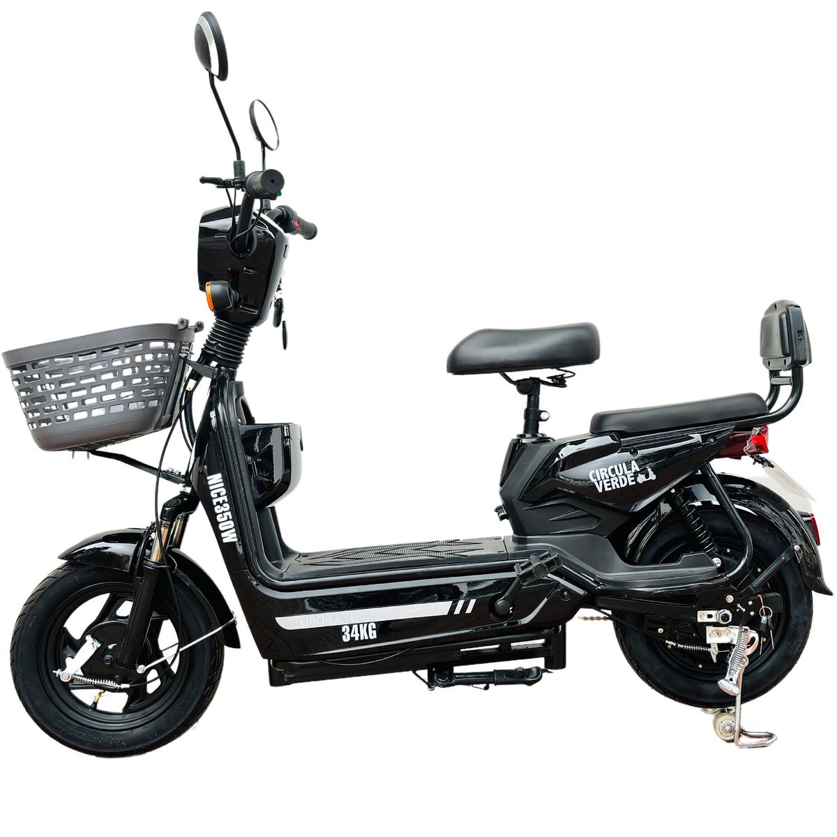 GENERICO - Bicicleta eléctrica Nice 350W Circula Verde Negra batería Plomo 2024 Obsequios*