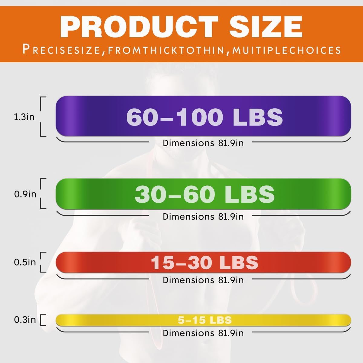 FITNESS - Bandas Elásticas Ultra Resistencia X4 Niveles  Ejercicio