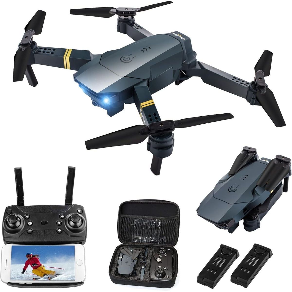 ONE PIXEL - Drone Plegable E58 Negro Cámara Y Estuche Plegable HD