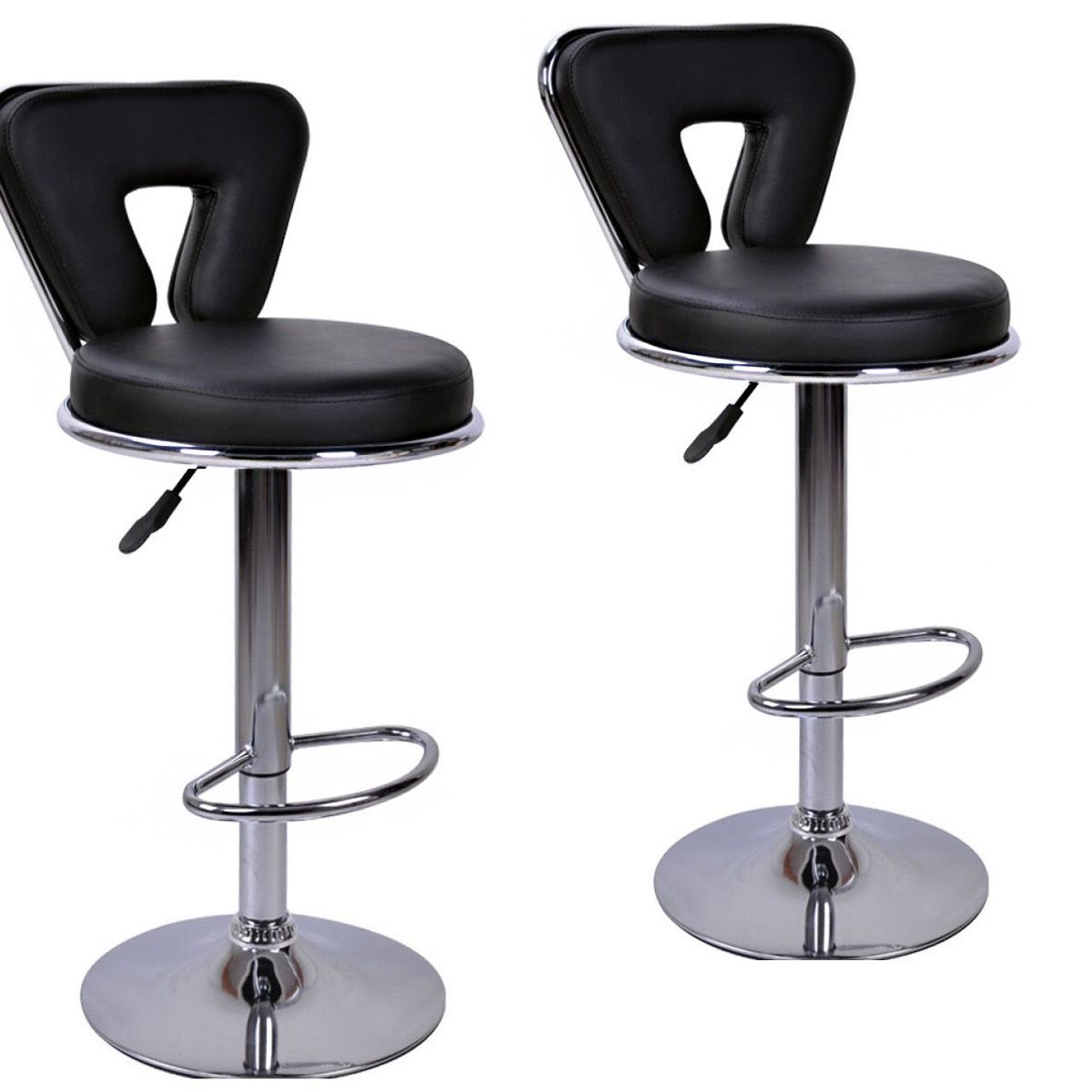 MOBLIHOUSE - Set X2 Silla Barra Espaldar En U Negra Moblihouse