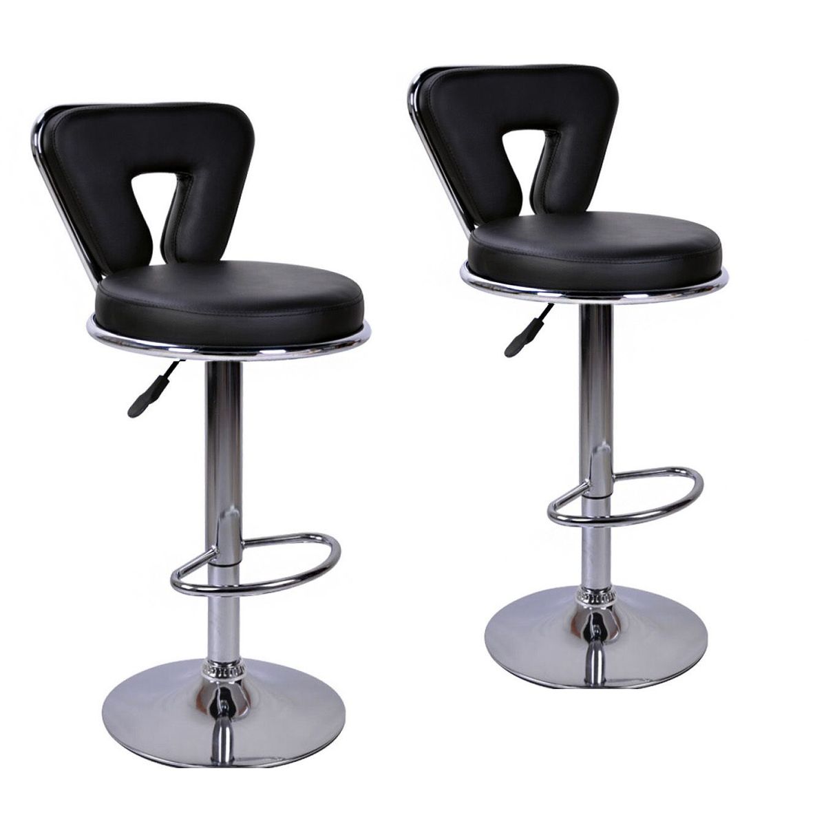 MOBLIHOUSE - Set X2 Silla Barra Espaldar En U Negra Moblihouse