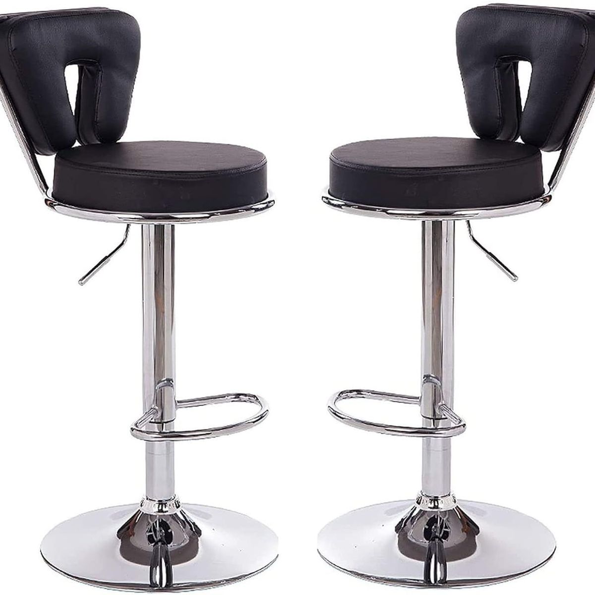 MOBLIHOUSE - Set X2 Silla Barra Espaldar En U Negra Moblihouse