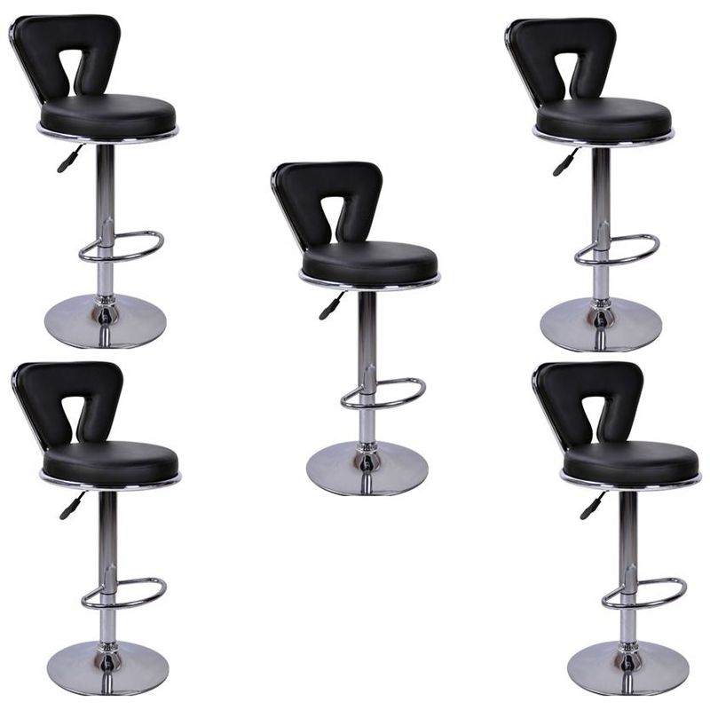 MOBLIHOUSE - Set X5 Silla Barra Espaldar En U Negra Moblihouse