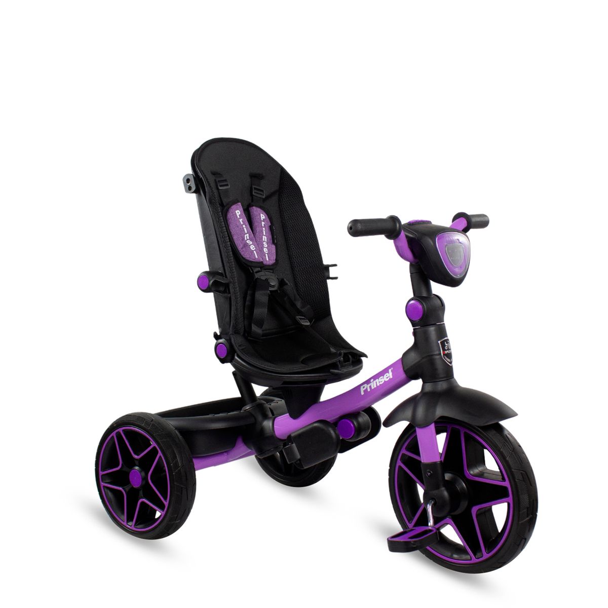 PRINSEL - Triciclo Paseador Bebe niñas Reclinable Gira360 Bluetooth