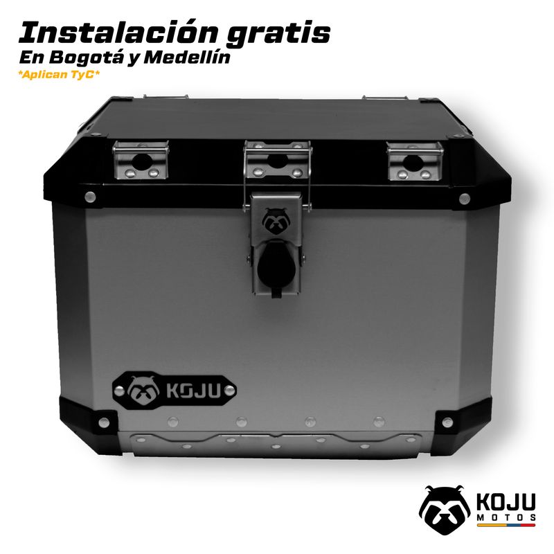 KOJU - Maletero en aluminio para moto-37L tono ALUMINIO marca KOJU