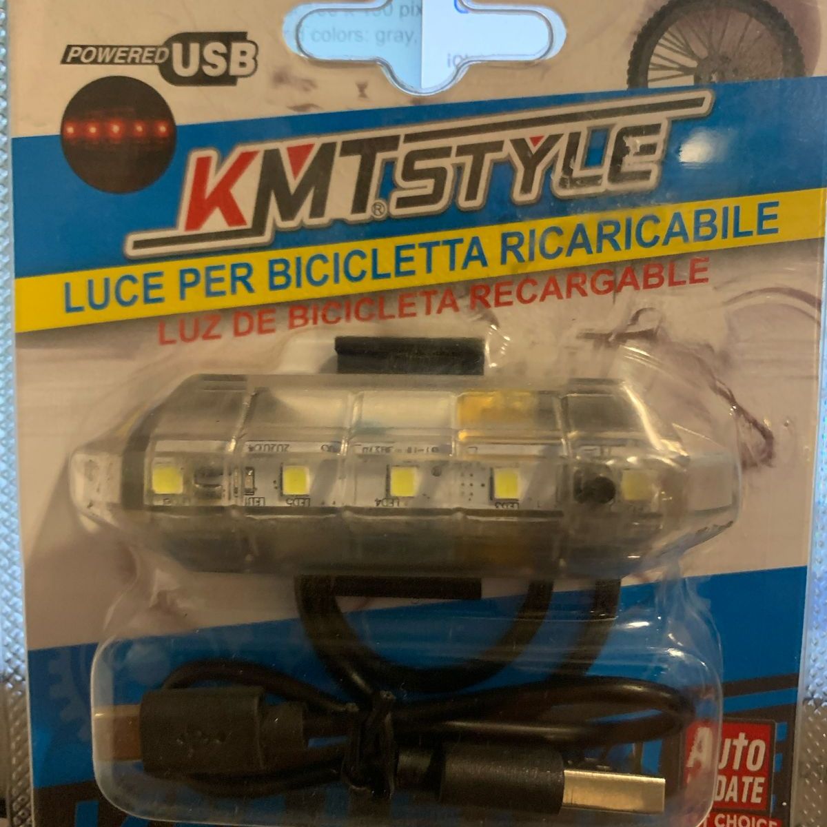 GENERICO - LINTERNA BICICLETA LUZ LED DELANTERA RECARGABLE COLOR BLANCO
