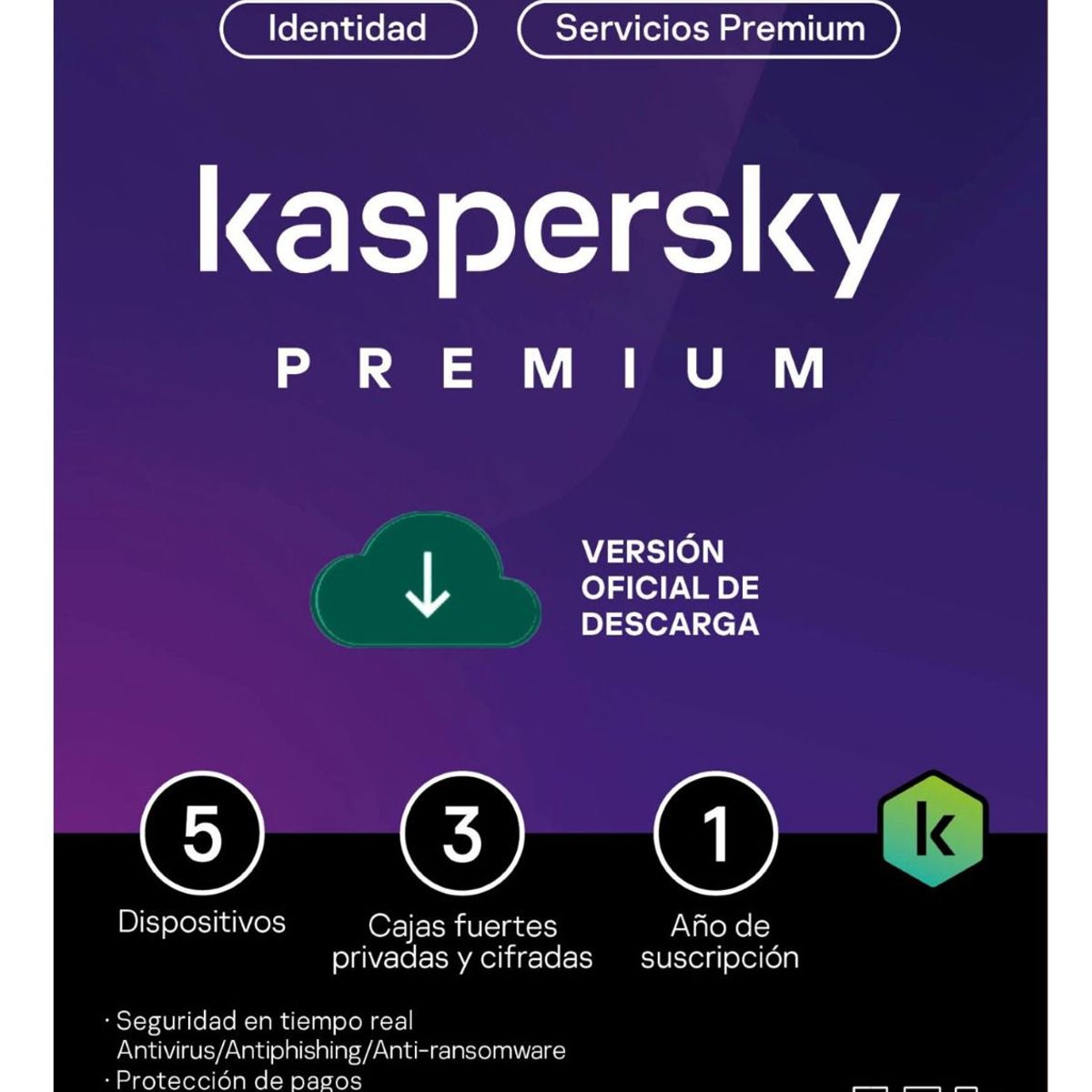 KASPERSKY - Antivirus Kaspersky Premium 5 Dispositivos 1 Año - Digital